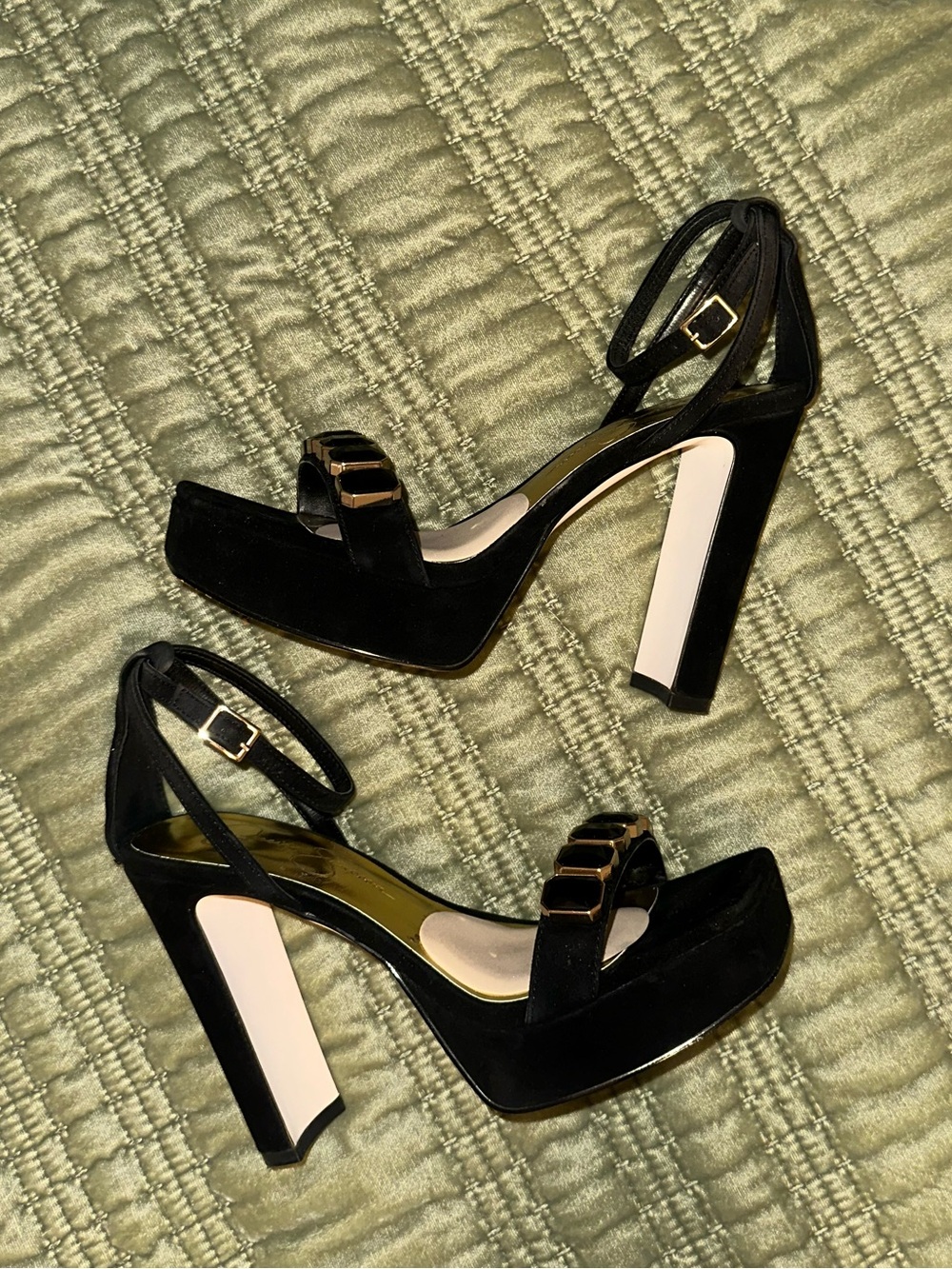 Jessica Simpson Black Suede Callirah Platform Heels